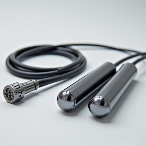 A high-speed skipping rope with aluminum handles.